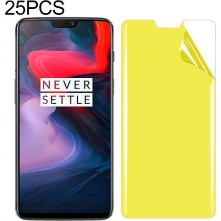 Let op type!! 25 stuks voor OnePlus 6 Soft TPU volledige dekking front Screen Protector