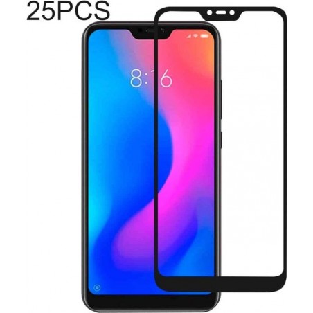 Let op type!! 25 stuks volledige lijm volledige cover Screen Protector gehard glas film voor Xiaomi Redmi Note 6