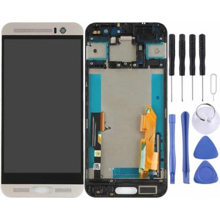 Lcd-scherm en Digitizer volledige montage met frame voor HTC One M9 + / M9 Plus (zilver)