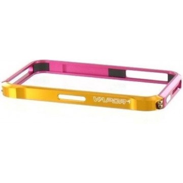 Aluminium vapor case voor iPhone 4 en 4S kleur (oranje / roze kleurcombinatie)