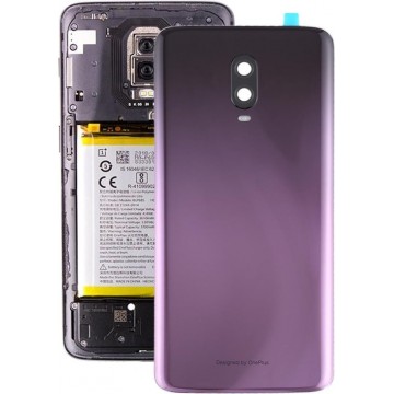 Originele batterij achterkant met cameralens voor OnePlus 6T (paars)
