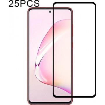 Voor Galaxy Note 10 Lite 25 PCS Full Glue Full Cover Screenprotector Tempered Glass Film