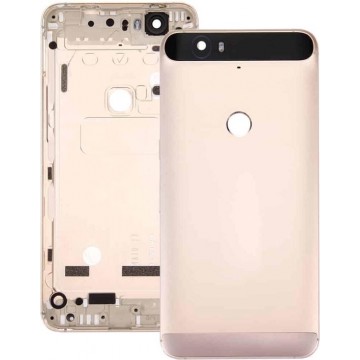 Let op type!! Battery Back Cover with Top + Lower Bottom Glass Lens Cover for Google Nexus 6P(Grey)