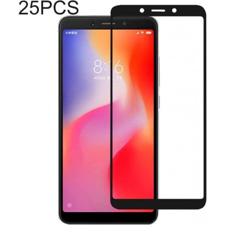 Let op type!! 25 stuks volledige lijm volledige cover Screen Protector gehard glas film voor Xiaomi Redmi 6 & 6A