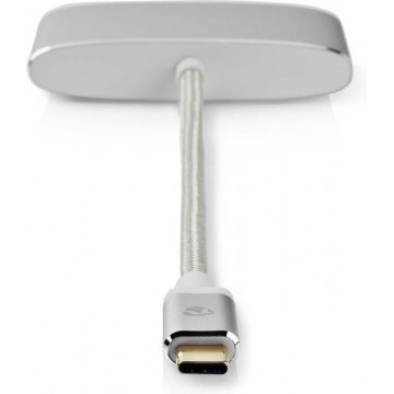 Nedis Premium USB-C naar VGA, USB-A en USB-C PD adapter met DP Alt Mode (1920 x 1200) / aluminium - 0,20 meter