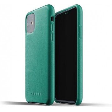 Mujjo iPhone 11 Full Leather Case - Leren Telefoonhoesje - Groen - Premium leer - Telefoon case / cover - Slimfit - 1.8mm dun