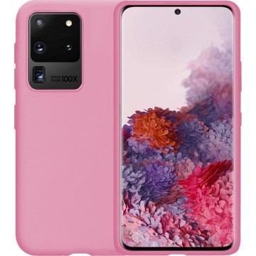Samsung Galaxy S20 Ultra Hoesje Siliconen Case Back Cover Hoes - Roze