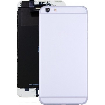 Volledige achterkant behuizing met aan / uit-knop en volumeknop Flex-kabel voor iPhone 6 Plus (zilver)
