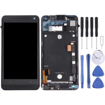 Let op type!! LCD Display + Touch Panel with Frame Replacement for HTC One M7 / 801e(Red)
