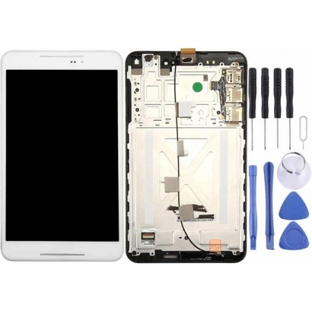 Let op type!! LCD Screen and Digitizer Full Assembly with Frame for ASUS Fonepad 8 / FE380 / K016 (White)