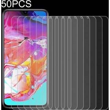 Let op type!! 50 stuks 0.26 mm 9H 2.5 D gehard glas film voor Galaxy A70  geen retail pakket