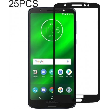 Let op type!! 25 stuks volledige lijm volledige cover Screen Protector gehard glas film voor Motorola Moto G6