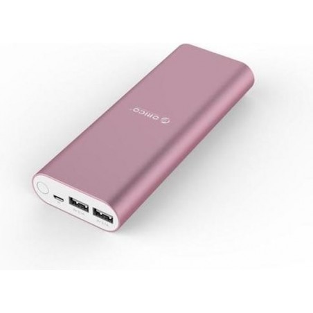 Orico powerbank 20000mAh - 2 laadpoorten - aluminium - roze