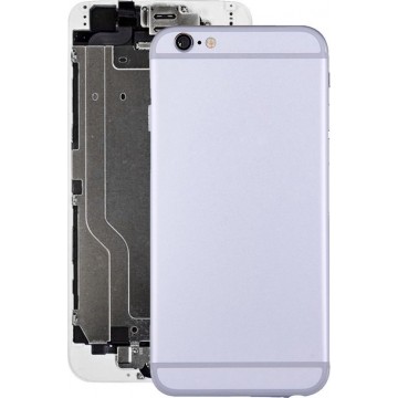 Volledige behuizing achteromslag met aan / uit-knop en volumeknop Flex-kabel voor iPhone 6 (zilver)