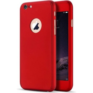 Rood 360 hoesje case bescherming voor iPhone 7 met Tempered Glass
