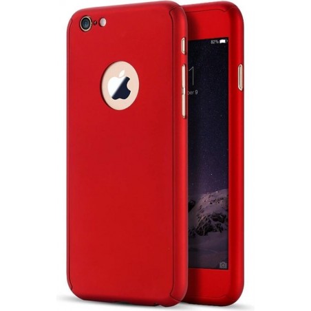Rood 360 hoesje case bescherming voor iPhone 7 met Tempered Glass