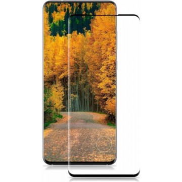 Tempered Glass - Screenprotector - Glasplaatje voor Curved Samsung S20 Transparant Zwart