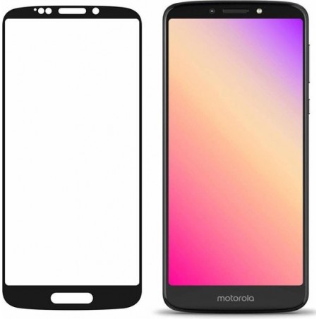Motorola Moto E5 Plus - Full Cover Screenprotector - Gehard Glas - Zwart