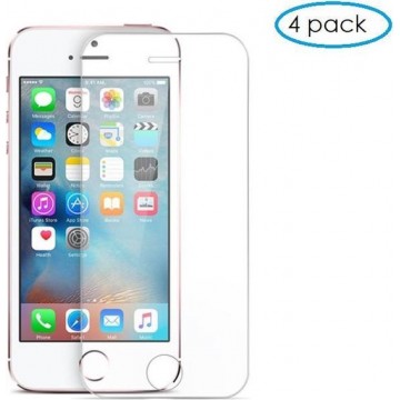 4 Pack - Glazen Screen protector Tempered Glass 2.5D 9H (0.3mm) voor iPhone 5/5s/5c/se