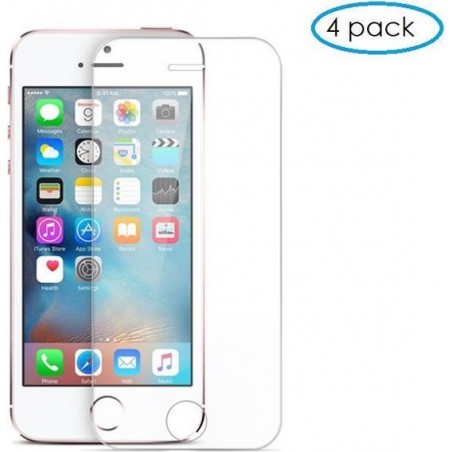 4 Pack - Glazen Screen protector Tempered Glass 2.5D 9H (0.3mm) voor iPhone 5/5s/5c/se
