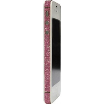 GadgetBay Skin iPhone 4 4s glitter Bumper stickers Color Edge glamour - Roze