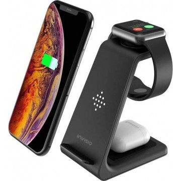 Invisio® 3-in-1 Draadloze Oplader iPhone - Wireless Charger voor iPhone, Apple Watch en Airpods