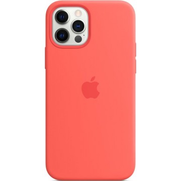 Siliconenhoesje met MagSafe voor iPhone 12 (Pro) - Citrusroze