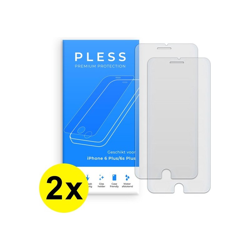 2x Screenprotector Plus en iPhone 6s Plus - Beschermglas Tempered Glass Cover - Pless® TelefoonaccessoiresScreenprotectors - telefoonshop.net 35% Korting!