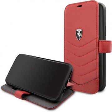 Ferrari Scuderia - echt lederen hoes - iPhone 11 - Rood +Lunso beschermfolie