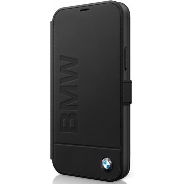 iPhone 12 Mini Bookcase hoesje - BMW - Effen Zwart - Leer