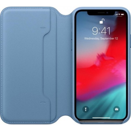 Apple Leather Folio Booktype iPhone X / Xs hoesje - Cape Cod Blue