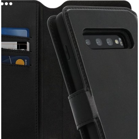 Minim 2-in-1 Samsung Galaxy S10 Hoesje Book Case en Back Cover Zwart