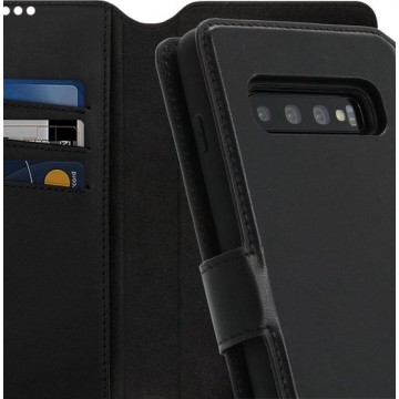 Minim 2-in-1 Samsung S10+ Hoesje Book Case en Back Cover Zwart