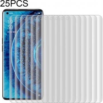 25 STUKS voor OPPO Find X2 Pro 9H HD 3D Curved Edge Tempered Glass Film (transparant)