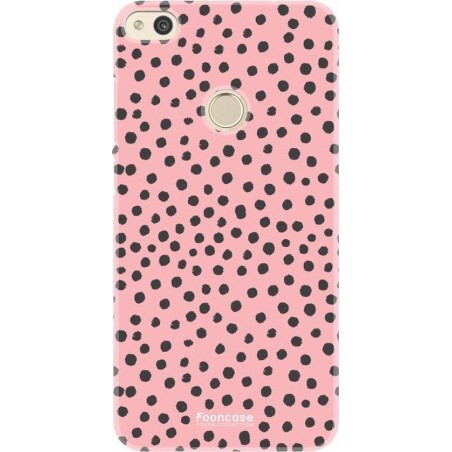 FOONCASE Huawei P8 Lite 2017 hoesje TPU Soft Case - Back Cover - POLKA COLLECTION / Stipjes / Stippen / Roze