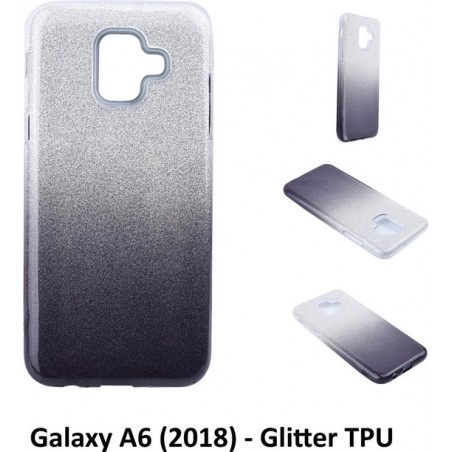 Kleurovergang Zwart Glitter TPU Achterkant voor Samsung Galaxy A6 (2018) (A6 2018)