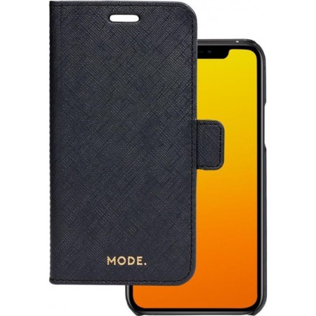 iPhone 11 Pro/Xs/X Bookcase hoesje - dbramante1928 - Effen Zwart - Leer