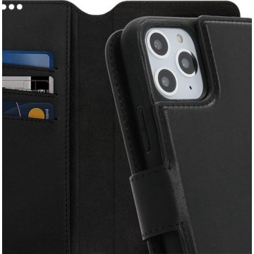 Minim 2-in-1 iPhone 11 Pro Hoesje Book Case en Back Cover Leer Zwart