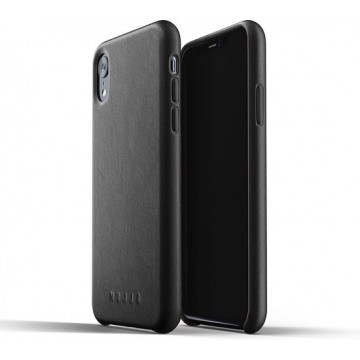 Mujjo iPhone XR Leren Telefoonhoesje - Zwart - Premium leer - Telefoon case / cover - Slimfit - 1.8mm dun