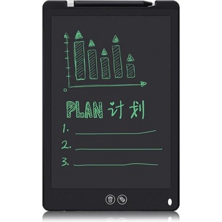 Let op type!! 12-inch LCD-schrijf Tablet  ondersteunt één klik Clear & Local Erase (zwart)