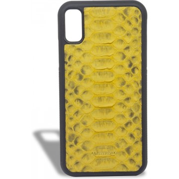 Luxe Handgemaakte iPhone X/XS Case - Total Yellow