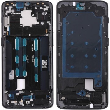 Let op type!! Front Housing LCD Frame Bezel with Side Key for OnePlus 6T(Black)
