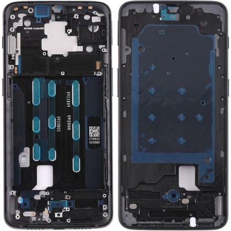 Let op type!! Front Housing LCD Frame Bezel with Side Key for OnePlus 6T(Black)