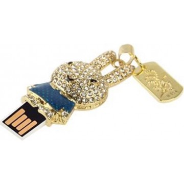 Let op type!! Konijn-vormige Diamond Jewelry USB schicht schijf (32GB)  blauw