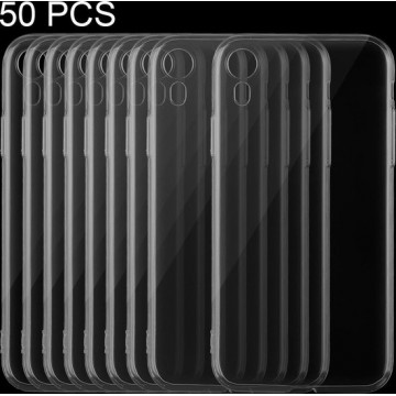 50 STKS 0.75mm Ultradunne Transparante TPU Case voor iPhone XR