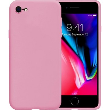 IPhone SE 2020 Case Hoesje Siliconen Hoes Back Cover - Roze