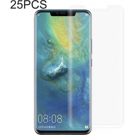 Let op type!! 25 stuks rand lijm 3D gebogen rand volledig scherm gehard glas film voor Huawei P30 Pro (transparant)