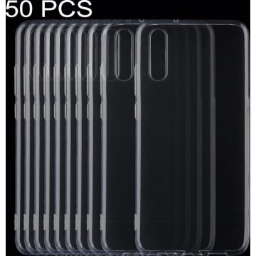 Let op type!! 50 stuks voor Huawei P20 0 75 mm ultra-dunne transparante TPU beschermende Back Cover Case