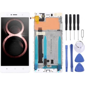 Let op type!! LCD Screen and Digitizer Full Assembly with Frame for Lenovo K8 (White)