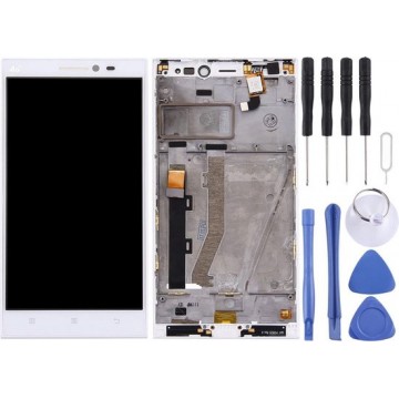 Let op type!! LCD Screen and Digitizer Full Assembly with Frame for Lenovo Vibe Z2(White)